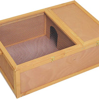 PawHut - Caseta de tortuga de madera de 37.0 in de largo, para interior de animales pequeños, jaula de reptil al aire libre - BESTMASCOTA.COM