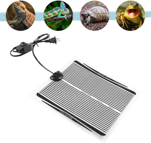 Fashionclubs Reptile Heating Pad with Temperature Control, 110V 15W Reptile Pet Under Tank Warmer Pad Terrarium Heat Mat for Bearded Dragon/Leopard Gecko/Turtle/Snake/Lizard/Frog/Spider - BESTMASCOTA.COM