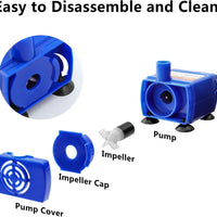 Veken Bomba de repuesto para fuente de agua para gato, fuente de mascotas, ultra silenciosa, larga vida útil, bomba de agua con adaptador y cable de alimentación de 6 pies - BESTMASCOTA.COM