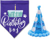 Toozey Dog Birthday Bandana with Birthday Party Hat Comfortable Material - Scarfs Accessories for Small to Large Dogs Cats Pets - BESTMASCOTA.COM