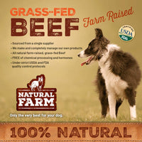 Natural Farm - Paquete de 10 palitos de carne de vacuno de 7 pulgadas de grosor estándar totalmente natural, bocadillos de carne criada para perros, sin olor, sin granos, masticables totalmente digeribles para razas pequeñas, medianas y grandes - BESTMASCOTA.COM