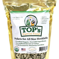 TOP's Parrot Food Pellets Hookbills, Loro pequeño, mediano y grande – Sin OGM, sin soja de maní y maíz, certificado orgánico USDA - BESTMASCOTA.COM