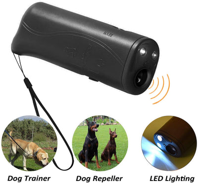 POVAD - Repelente ultrasónico LED para perros, 3 en 1, repelente ultrasónico para mascotas, antiladridos y antiladridos (negro) - BESTMASCOTA.COM