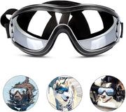 PEDOMUS - Gafas de sol para perro, correa ajustable para viajes, esquí y antiempañamiento para mascotas, tamaño mediano a grande, color negro - BESTMASCOTA.COM