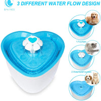 Fuente de agua para mascotas – Fuente de agua sana e higiénica de 2 L con flor súper silenciosa y 4 filtros de repuesto para perros, gatos, pájaros y animales pequeños - BESTMASCOTA.COM