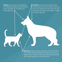 Champú medicado con peróxido de benzoilo para perros y gatos de Pet MD, eficaz para seborrea, caspa, sarna, alivio de picaduras de insectos, acné y foliculitis, aroma cítrico, de 12 onzas. - BESTMASCOTA.COM