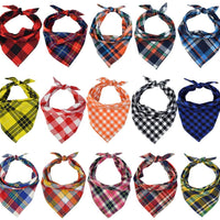 Lee-buty - Juego de 15 bandanas para perro, pañuelo para perro, baberos lavables para niña, niño, perro, bandanas de algodón a cuadros, bandanas para perros al aire libre, accesorios para perros pequeños, medianos, grandes, gatos y mascotas - BESTMASCOTA.COM