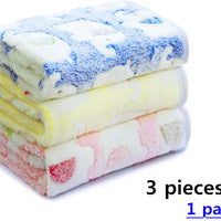 Yizhi Miaow Manta pequeña para perros, manta de franela de forro polar para gato, diseño de animales, lavable a máquina, 1 paquete de 3 colores - BESTMASCOTA.COM