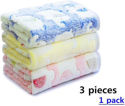 Yizhi Miaow Manta pequeña para perros, manta de franela de forro polar para gato, diseño de animales, lavable a máquina, 1 paquete de 3 colores - BESTMASCOTA.COM