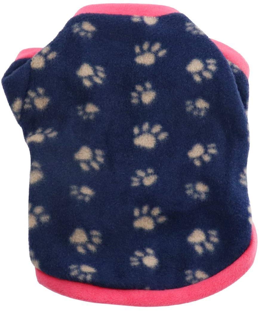 Idepet - Suéter cálido para perro, con estampado de huellas, suave forro polar, ropa para cachorros para perros pequeños y niños, chihuahua Yorkshire Poodle Pug Pomeranian Shih Tzu Beagle - BESTMASCOTA.COM