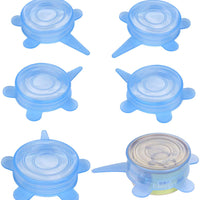 SLSON - Juego de 6 tapas de silicona universales para comida de mascotas, 1 Fit 3, sin BPA, para perros y gatos, color azul - BESTMASCOTA.COM