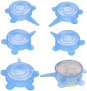 SLSON - Juego de 6 tapas de silicona universales para comida de mascotas, 1 Fit 3, sin BPA, para perros y gatos, color azul - BESTMASCOTA.COM