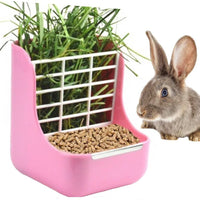 Sxbest - Comedero de heno 2 en 1 para cobayas, conejo, para interior de conejo, conejo, chinchilla, comedero para uso para césped y alimentos - BESTMASCOTA.COM