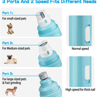 Molinillo de uñas Bousnic para perros, 2 velocidades, recargable, cortaúñas para mascotas, suave, sin dolor, recortar y suavizar para perros pequeños y medianos y grandes - BESTMASCOTA.COM