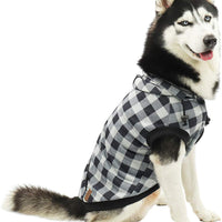 PAWZ grande perro tartán camisa Escudo Sudadera con Capucha Mascota Invierno Ropa suave y cálida - BESTMASCOTA.COM
