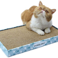 Vivaglory - Rascador de gatos reversible de cartón con caja, almohadilla rascadora para gatos, sofá corrugado para gatos, incluye hierba de gato - BESTMASCOTA.COM