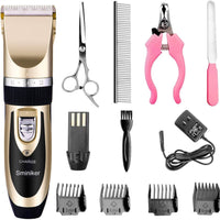 Cortadora de pelo profesional Sminiker, recargable, inalámbrica, para perros y gatos y el cuidado de mascotas con guías de peine