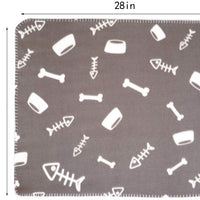 Manta para perro, suave y cálida, con estampado de huellas, para perros pequeños, medianos, grandes, gatos, cachorros, gatitos, otros animales, color negro, gris - BESTMASCOTA.COM