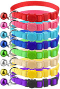 Milliepet - 8 collares de gato rompiendo con campana de nailon colorido ajustable para Kitty - BESTMASCOTA.COM