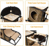 Árbol para gatos grandes, superestable con postes para arañar, hamaca para gatos con tubo de plástico extra grueso y franela cómoda, perchas acogedoras de 42 pulgadas - BESTMASCOTA.COM