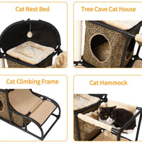 Árbol para gatos grandes, superestable con postes para arañar, hamaca para gatos con tubo de plástico extra grueso y franela cómoda, perchas acogedoras de 42 pulgadas - BESTMASCOTA.COM