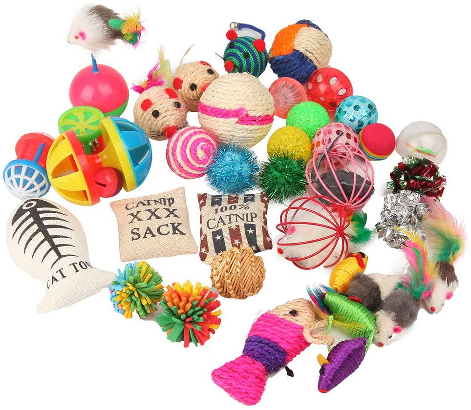 Paquete con juguetes para gatos variados, de Fashion's Talk, 20 piezas - BESTMASCOTA.COM