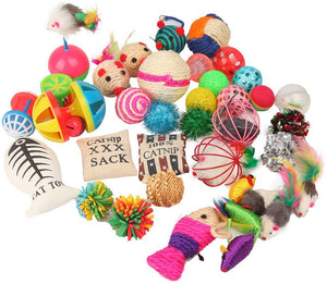Paquete con juguetes para gatos variados, de Fashion's Talk, 20 piezas - BESTMASCOTA.COM