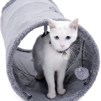 Túnel plegable Speedy Pet para gatos, juguetes para gatos, túnel de juego duradero de ante para ocultar mascotas, túnel arrugado con bola, 12 pulgadas de diámetro - BESTMASCOTA.COM
