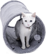Túnel plegable Speedy Pet para gatos, juguetes para gatos, túnel de juego duradero de ante para ocultar mascotas, túnel arrugado con bola, 12 pulgadas de diámetro - BESTMASCOTA.COM