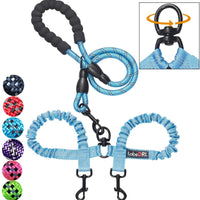 tobeDRI - Correa para perro doble, cómoda, sin enredos, con amortiguación elástica, reflectante, 2 correas para perros grandes, medianos y pequeños - BESTMASCOTA.COM
