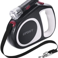 Upsky Correa retráctil para perro, 16 pies, escalable, correa para caminar para perro con linterna brillante para pequeño-mediano, libre de movimiento, un botón de rotura y bloqueo - BESTMASCOTA.COM