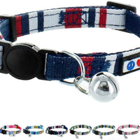 Pawtitas Collar de gato multicolor con hebilla de seguridad extraíble para gato, collar de gato - BESTMASCOTA.COM