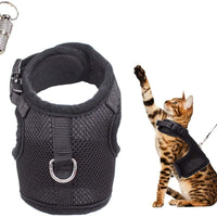 WONDERPUP - Arnés ajustable para gato con correa para caminar, a prueba de escape, malla de aire suave para gatitos, cachorros, conejos, perros pequeños - BESTMASCOTA.COM