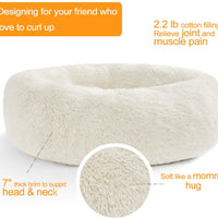 HACHIKITTY - Camas de perro de donut lavables a máquina, camas redondas para cachorros, tamaño mediano, auto calentamiento interior camas para mascotas - BESTMASCOTA.COM