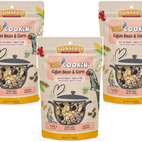 Sunseed Paquete de 3 paquetes de Cajun Bean & Corn Crazy Good Cookin' Cook-and-Serve Bird Treats, 12 onzas cada uno, para periquitos, loros y más - BESTMASCOTA.COM