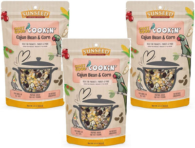 Sunseed Paquete de 3 paquetes de Cajun Bean & Corn Crazy Good Cookin' Cook-and-Serve Bird Treats, 12 onzas cada uno, para periquitos, loros y más - BESTMASCOTA.COM