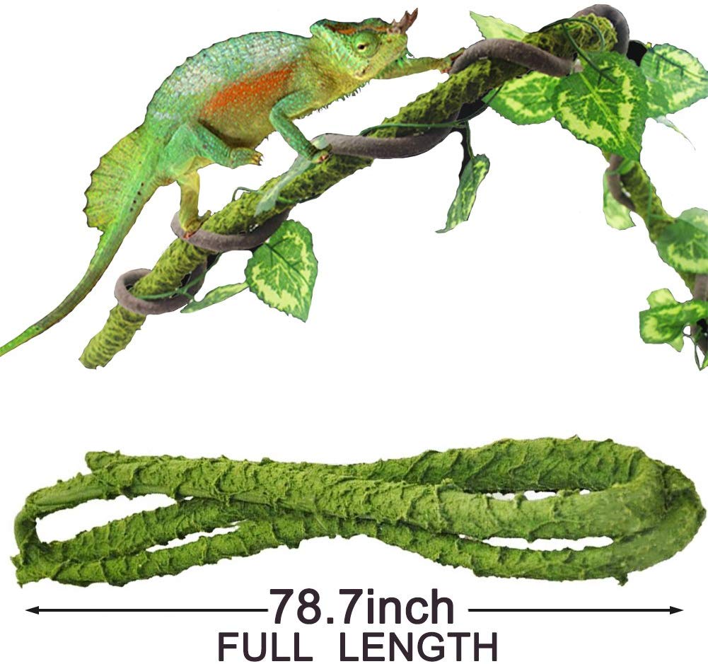 Jungle Vines decoración para, lagartos, ranas, serpientes y más de reptiles, asepsia y diseño ajustable, 6.56 pies Longitud Completa - BESTMASCOTA.COM