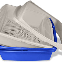 Van Ness CP5 Sifting Cat Pan/Litter Box with Frame, Blue/Gray - BESTMASCOTA.COM