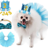 Legendog - Accesorio para fiesta de cumpleaños de perro, sombrero de cumpleaños con letras, falda tutú para perro, pajarita, lindo vestido de cumpleaños para perro, disfraz de cumpleaños para perros pequeños - BESTMASCOTA.COM