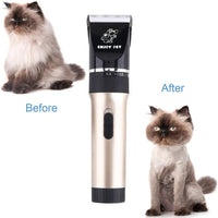 Máquina profesional para cortar pelo en perro y gato con cuchillas desmontables. Máquina inalámbrica, recargable, para cortar y recortar pelo grueso de mascotas, Dorado - BESTMASCOTA.COM
