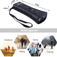 Repelente y entrenador de perro de mano, tapón de corteza con linterna LED, disuasorio ultrasónico de infrarrojos para perro, para seguridad, al aire libre, caminar, entrenador de perros 100% seguro para mascotas y humanos - BESTMASCOTA.COM