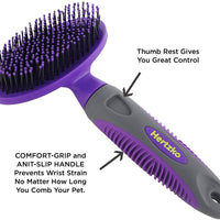 Hertzko Cepillo suave para mascotas para perros y gatos con pelo largo o corto – ideal para desenredar y quitar el pelo suelto o de cobertizo – ideal para cepillado diario y para piel sensible - BESTMASCOTA.COM