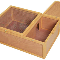 PawHut - Caseta de tortuga de madera de 37.0 in de largo, para interior de animales pequeños, jaula de reptil al aire libre - BESTMASCOTA.COM