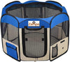 Zampa Portable Foldable Pet playpen Exercise Pen Kennel + Carrying Case for Larges Dogs Small Puppies/Cats | Indoor/Outdoor Use | Water Resistant - BESTMASCOTA.COM