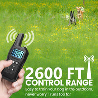 FunniPets collar de entrenamiento para perro, de rango de 2600ft de longitud collar de choque impermeable para 2 perros con 4 modos de entrenamiento ligero estático vibración pitido - BESTMASCOTA.COM