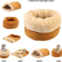 Pet Magasin Cama térmica para gatos, autocalentamiento, estilo cueva, cuatro vías, ajustado. - BESTMASCOTA.COM