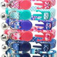 Didog - 6 collares de gato de color fresco con campana, de nailon suave y ajustable, con hebilla de seguridad, para gatitos, perros pequeños - BESTMASCOTA.COM