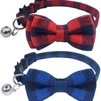 KUDES - Juego de 2 collares para gato con pajarita y campana para gatitos y algunos cachorros, ajustable de 7.8 a 10.5 pulgadas - BESTMASCOTA.COM