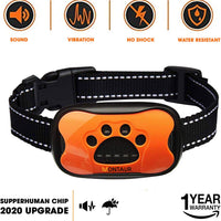 MONTAUR Collar de corteza de perro – sin vibración y sin sonido para perros – 7 niveles de sensibilidad anti ladridos – Collar de control de ladridos – 100% impermeable sin corteza, L, M, S, Anaranjado/azul - BESTMASCOTA.COM