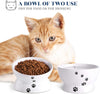 Y YHY - Cuenco de cerámica para comida de gato, diseño inclinado, ángulo de inclinación para proteger la columna vertebral del gato, sin estrés, prevención de reflujo, regalo para gato, color blanco - BESTMASCOTA.COM